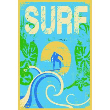 Blue Surf Wall Art 20x30cm