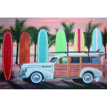 Surfboard Panel Van Wall Art 30x20cm