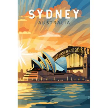Sydney Sunrise Wall Art 20x30cm