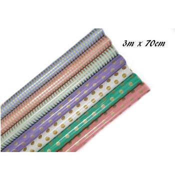 bulk 50 Rolls Polka Gift Wrap 60gsm 300cm