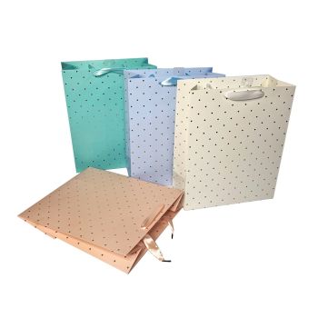 bulk 24 Large Foil Dot Gift Bag Assort 32cm