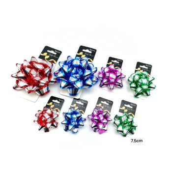 bulk 24 2 Tone Gift Bow 7.5cm Assort Cols