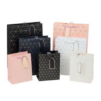 bulk 24 Xlarge Foiled Triangles Gift Bag 4 Assort 42cm