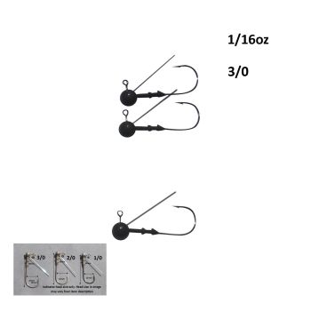 Vike 1/16 oz Weedless Round Jig Head with a Size 3/0 Hook Tungsten, 4 pack