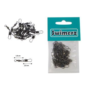 Swimerz Barrel Swivel w Interlock Snap, Size 8, 20 pack