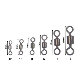 Swimerz Rolling Swivels,  Size 10, 25 pack