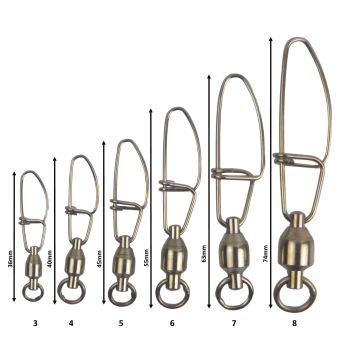 Swimerz HD Ball Bearing Swivels with Crosslock Snap, Size 4, 17 pack