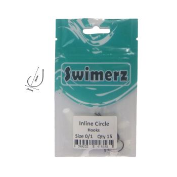 Swimerz 0/1 Inline Circle Hook 15 Pack