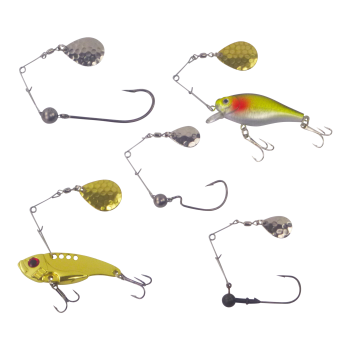 Swimerz Jig Spinner, Small, Hammered Brass, 5 Pack