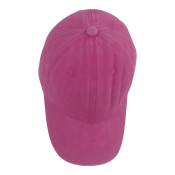 BSTC 6-Panel Baseball Cap, Distressed Cotton, Hot Pink