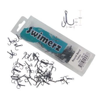 Swimerz Round Bend Trebles Size 8, 50 pack