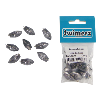 Swimerz 14gm Arrowhead Jig Head, 1/2oz, Lead, Qty 10
