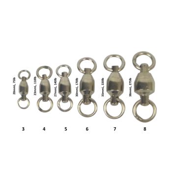 Swimerz Heavy Duty Ball Bearing Swivels, Size 5, 15 pack