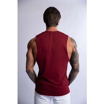 HARD HITTERS MEN'S CREW COTTON TANK BURGANDY MEDIUM