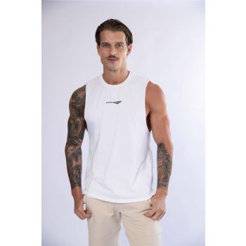 HARD HITTERS MEN'S CREW COTTON TANK WHITE LARGE