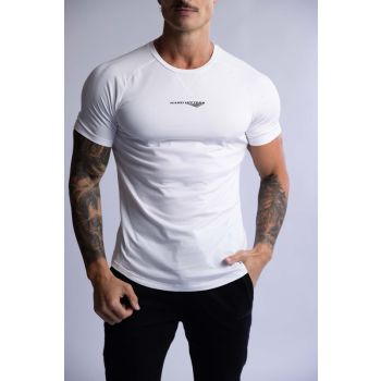 HARD HITTERS RAGLAN CREW TEE WHITE LARGE