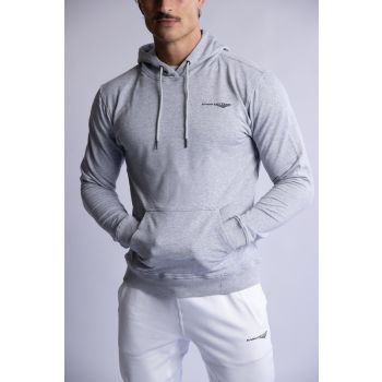 HARD HITTERS SLIM FIT TERRY HOODIE GREY MEDIUM