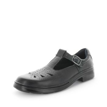 WILDE SCHOOL Girl's JESSE School Black Smooth Shoe 7US