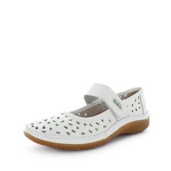 JUST BEE Women's CALEBASIC Flats White 41EU