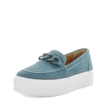 JUST BEE Women's CHIMY Loafers / Slip ons Blue Suede 41EU