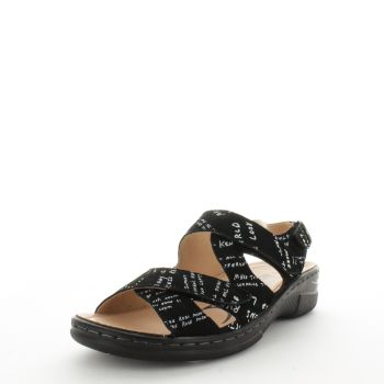 JUST BEE Women's COMICAL Sandals Black Print 36EU