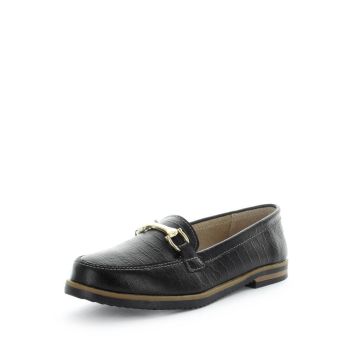 JUST BEE Women's CRESSYA Loafers / Slip ons Black Croc 37EU