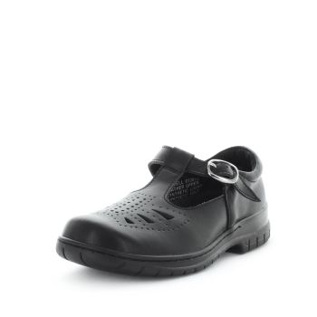 WILDE SCHOOL Boy's JARRELL School Black Smooth Shoe 1US