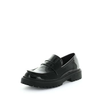 WILDE Women's SHERLEE Loafers / Slip ons Black Patent Shoe 41EU