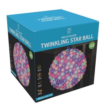 LED Star Ball 25cm Twinkle Multi-Color