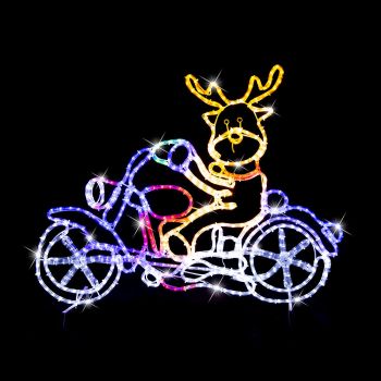 LED Ropelight Motorbike Crew Reindeer