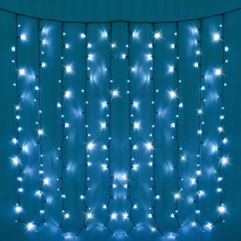 Battery Operated 200 LED Curtain Light – 140 x 140cm, available in 3 Colors - Multicolor