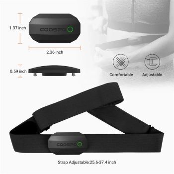 Dual Mode Heart Rate Sensor  ANT+ And Bluetooth Chest Strap Black