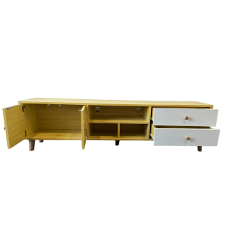 NNECN Two-Doors, Two-Drawers Wooden TV Cabinet