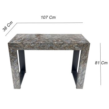 STONE HEDGE MOTHER OF PEARL HAND MADE CONSOLE TABLE