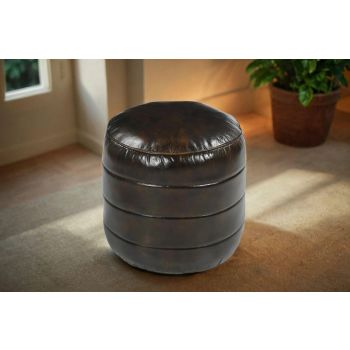 BRONWYN GENUINE LEATHER OTTOMAN