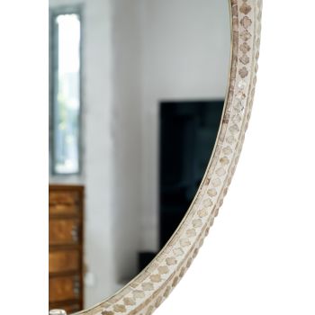 MOTHER OF PEARL RADIANCE ROUND WALL MIRROR