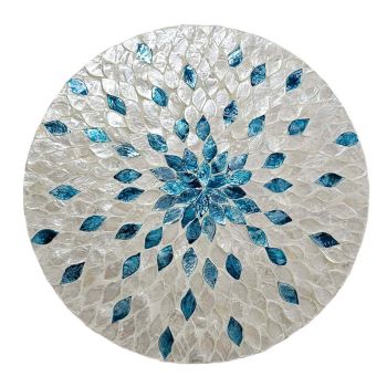 MOTHER OF PEARL AQUAMARINE DREAM STOOL/SIDE TABLE