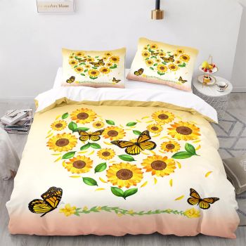 Airy Loft butterfly floral 3‑Piece Comforter Bundle – Relaxed
