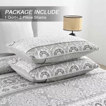 Striking Quilted coverlet and pillowcovers set: Make a Bold Impact - Queen size