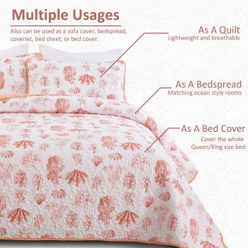 Sleek Quilted Bedspread and Pillowcases Set: Contemporary Style and Comfort - Queen size