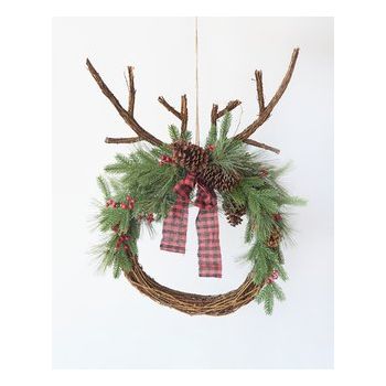 Deer Antler Wreath 56 X 74cm 