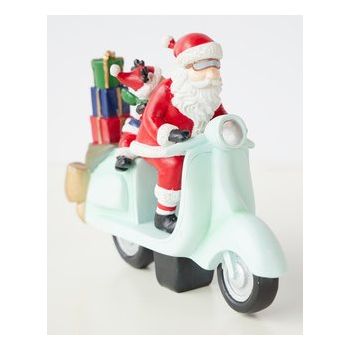 Santa On Scooter 21cm 