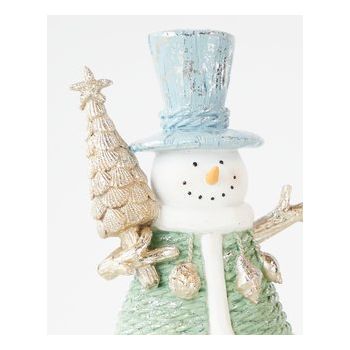 Snowman With Tree 23cm 