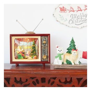 Xmas Tv Music Box 17cm 