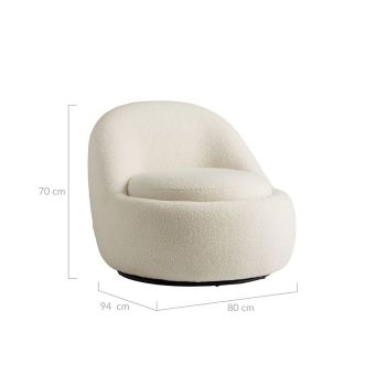 Anda Modern Boucle Fabric Swivel Chair