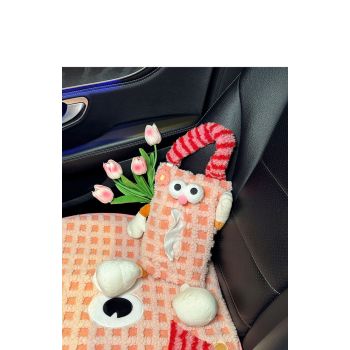 Pink Striped Tissue Holder for Car - Fun Design