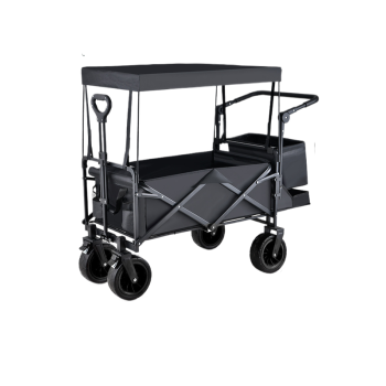 Garden Folding Cart with Canopy, black 120*50.5*105cm