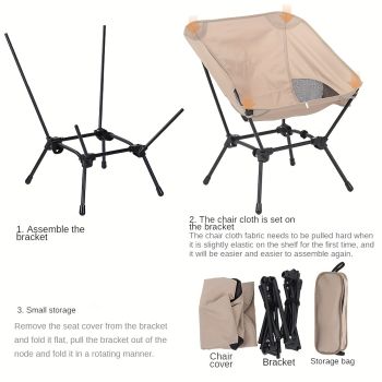  black and khaki set of portable, comfortable and perfect camping chairs