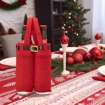 6pcs Big one Christmas Decoration Supplies, Christmas Pants, Gift Bags, Small Pants Candy Bags, Tote Bags, Wine Bottle Sets, Coke Bags  