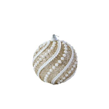  Glittery Christmas Baubles , Pearl-Accented Holiday Ornaments in Assorted Colors, 2 Sets Total(5 Colors Per Set) 